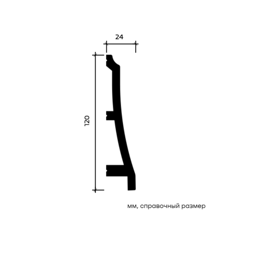 Плинтус под покраску Европласт 6.53.104 120x25x2000мм
