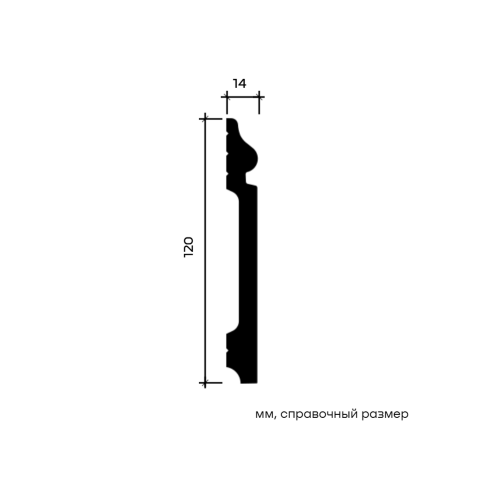 Плинтус под покраску Европласт 6.53.108 121x14x2000мм