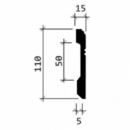 Плинтус под покраску Европласт 1.53.103 110x15x2000мм