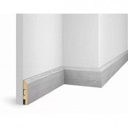 Плинтус МДФ Cosca decor WP07 Дуб Старинный светло-серый экошпон 80x16x2400мм