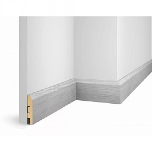 Плинтус МДФ Cosca decor WP07 Дуб Старинный светло-серый экошпон 80x16x2400мм