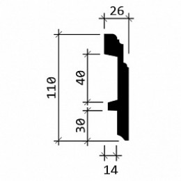 Плинтус под покраску Европласт 1.53.101 110x26x2000мм