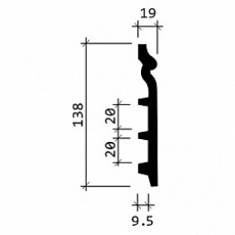 Плинтус под покраску Европласт 1.53.110 138x19x2000мм
