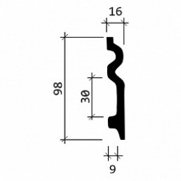 Плинтус под покраску Европласт 1.53.109 98x16x2000мм