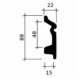Плинтус под покраску Европласт 1.53.107 80x22x2000мм