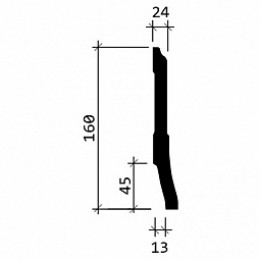 Плинтус под покраску Европласт 1.53.105 160x24x2000мм