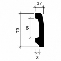 Плинтус под покраску Европласт 1.53.106 70x17x2000мм
