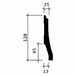 Плинтус под покраску Европласт 1.53.104 120x25x2000мм